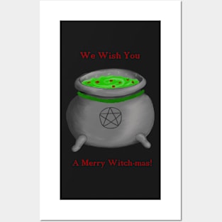 Christmas Cauldron- 'We Wish You a Merry Witch-mas!' Posters and Art